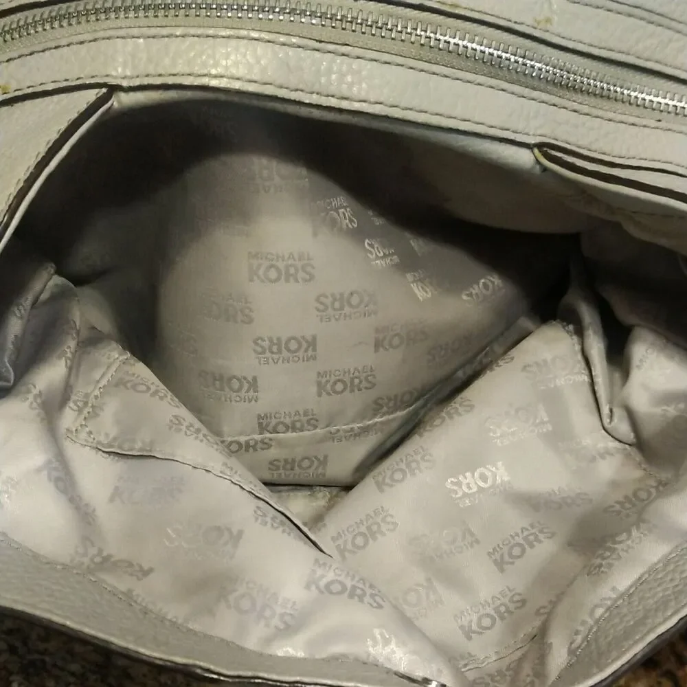 Michael Kors Gray Studded Leather Purse Shoulder bag